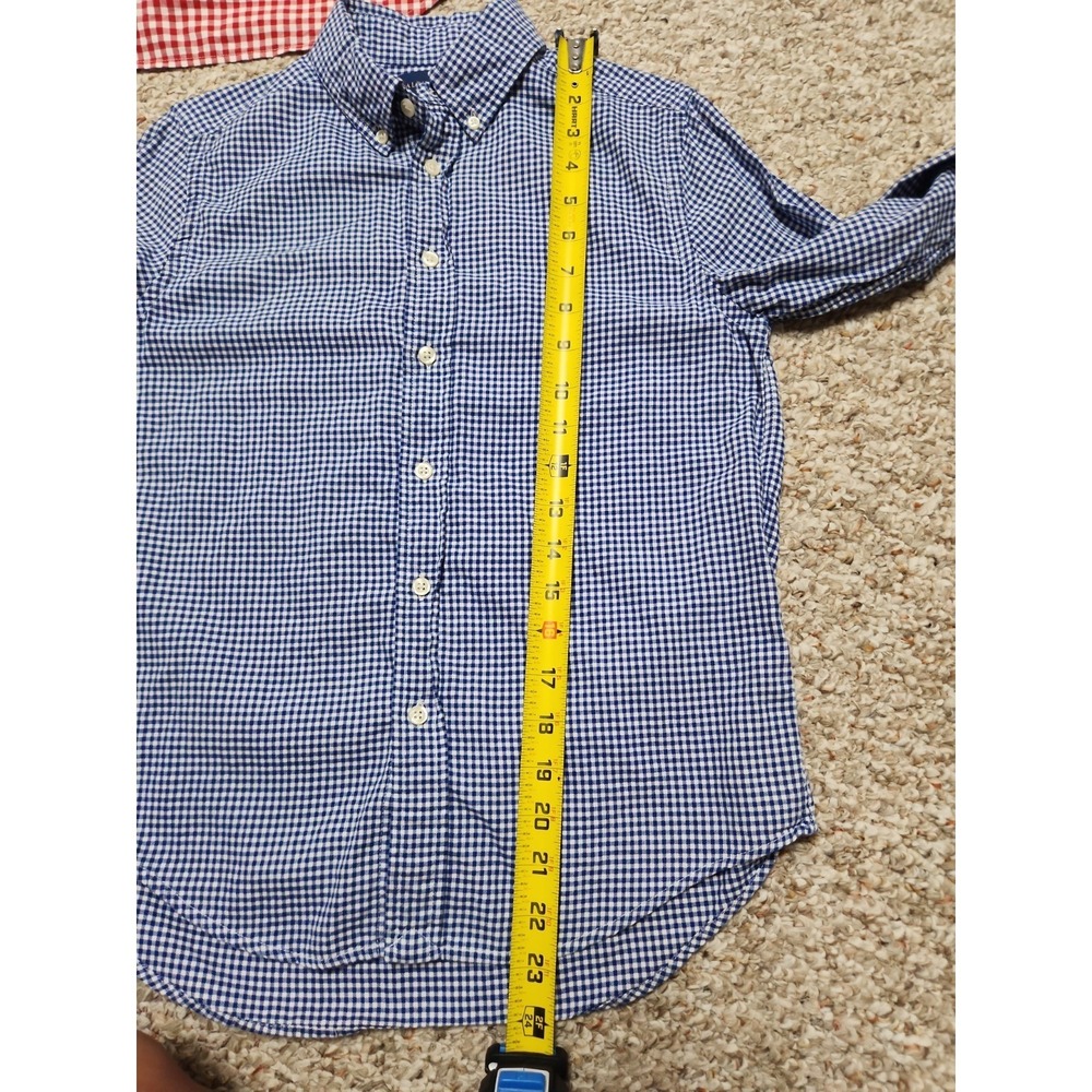 Polo Ralph Lauren Kid's Button Long Sleeve M(10-12) Lot Of 2 Red Blue - Picture 7 of 10